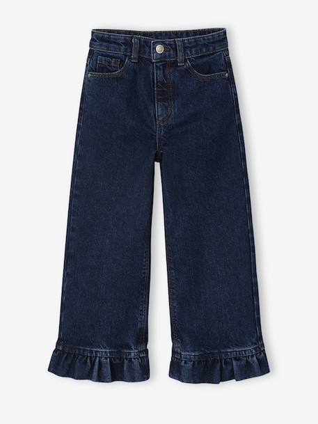 Wide-Leg Jeans with Frills, for Girls deep blue 