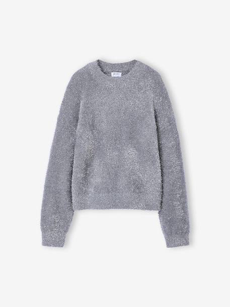 Fluffy Knit Christmas Jumper with Silvery Effect for Girls, JONEN silver 