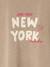 New York Long Sleeve T-Shirt with Fluorescent Touches, for Girls sandy beige 