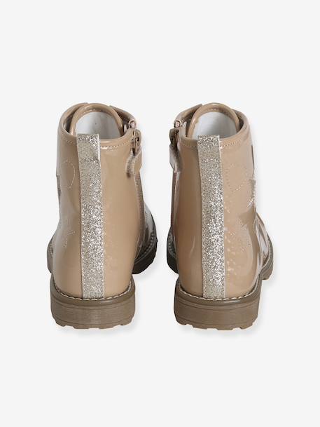 Ankle Boots with Laces & Zip for Children, Designed for Autonomy nude pink 