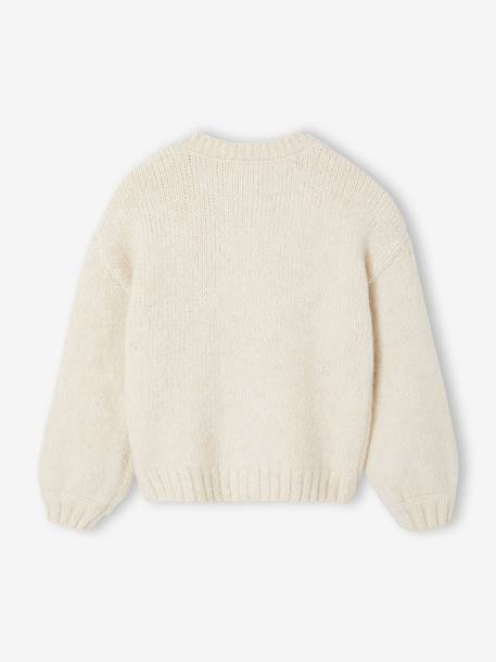 Fringed Cardigan for Girls ecru 