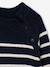 Knitted Striped Dress for Girls ecru+navy blue 