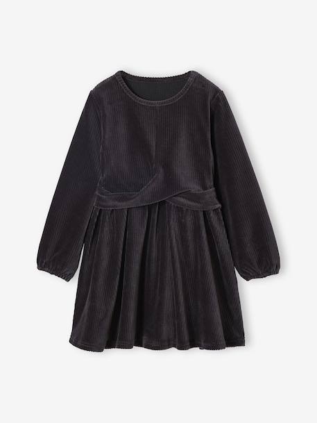 Fancy Corduroy Dress for Girls anthracite 