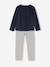 Pack of 2 Heart Print Velour Pyjamas for Girls ecru 