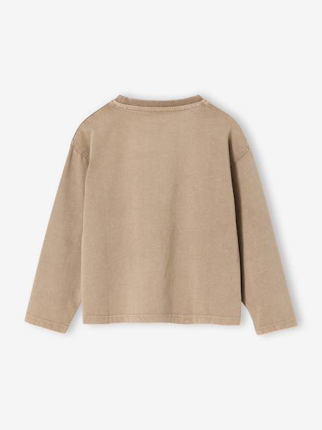 New York Long Sleeve T-Shirt with Fluorescent Touches, for Girls sandy beige 