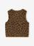 Leopard Print Waistcoat in Sherpa brown+ecru 
