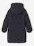 Long Lightweight Jacket with Hood & Faux Fur Lining, for Girls black+khaki 