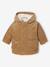 Corduroy coat for babies with faux fur lining caramel 