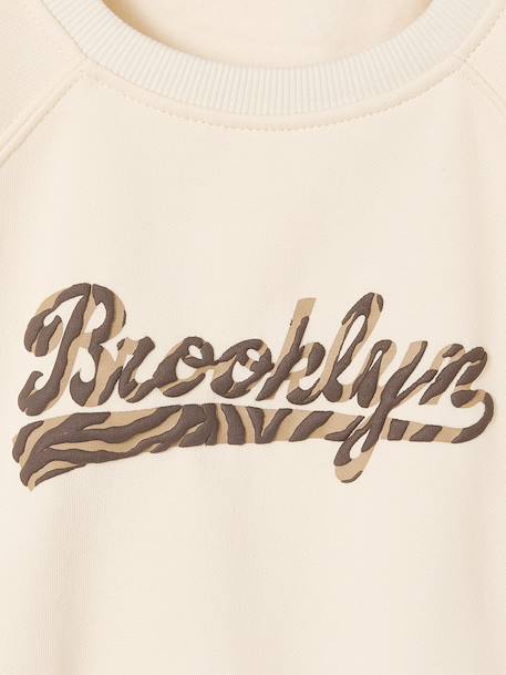 Sweatshirt with 'Brooklyn' Zebra Print for Girls ecru 