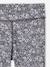 Girls' printed technical sportswear leggings anthracite+old rose 