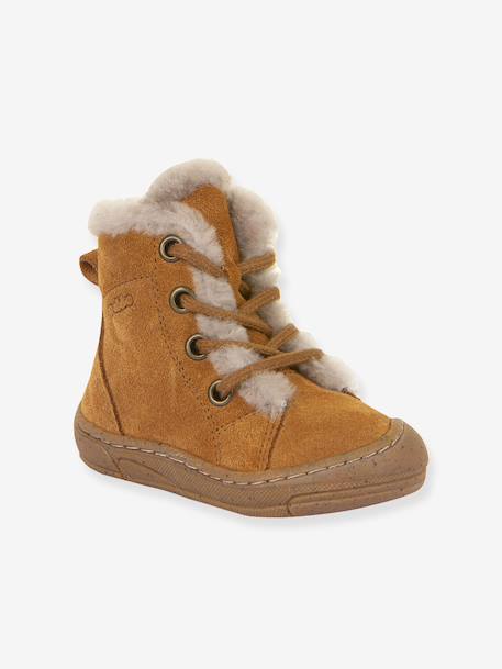 Children's MINNI SUEDE LACES FRODDO boots caramel+old rose 