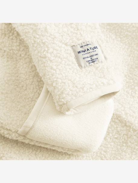 Pramsuit in teddy fleece MATADEL for babies by MINI A TURE ecru 