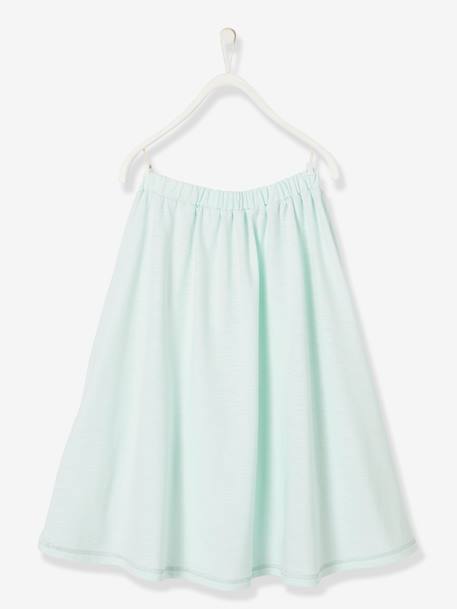Long Skirt for Girls GREEN LIGHT SOLID WITH DESIGN 
