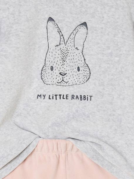 Pack of 2 girls' velvet animal pyjamas marl grey 