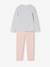 Pack of 2 girls' velvet animal pyjamas marl grey 