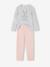 Pack of 2 girls' velvet animal pyjamas marl grey 