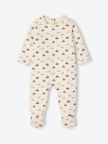 Pack of 2 'Cars' Sleepsuits in Fleece for Newborns pale blue 