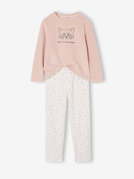 Pack of 2 girls' velvet animal pyjamas marl grey 