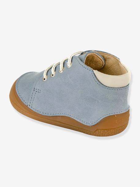 Lace-Up Leather Ankle Boots for Baby Boys, B1 by Babybotte® BLUE LIGHT SOLID 