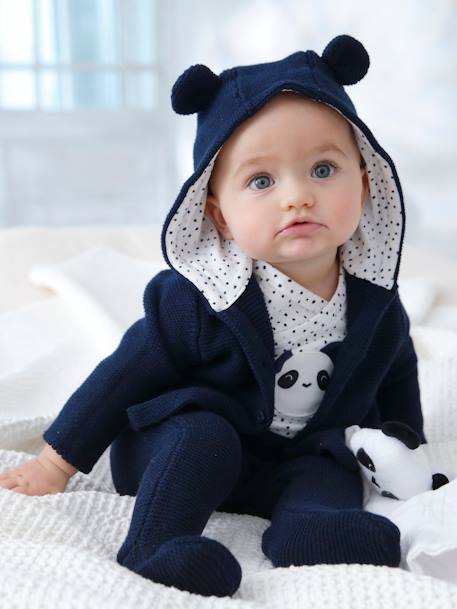 3-Piece Outfit Gift for Newborn Babies Dark Blue 