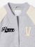 Dual-Fabric Bomber Jacket with Sherpa Sleeves for Girls marl grey 