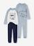 Pack of 2 'Polar Animal' Velour Pyjamas for Boys sky blue 