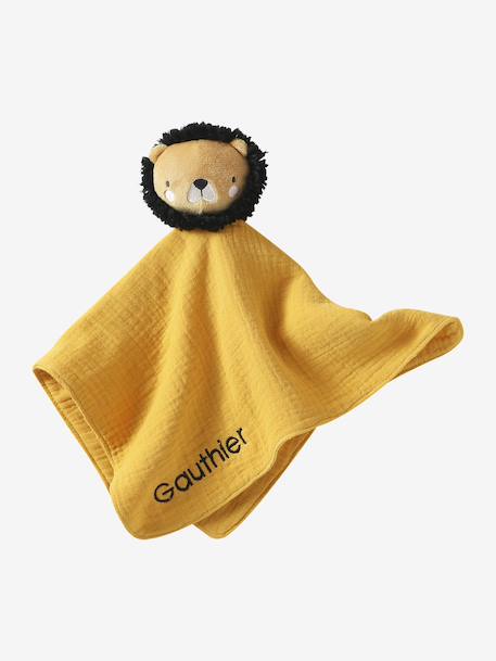 Baby Gift Set in Fabric & FSC® wood yellow 