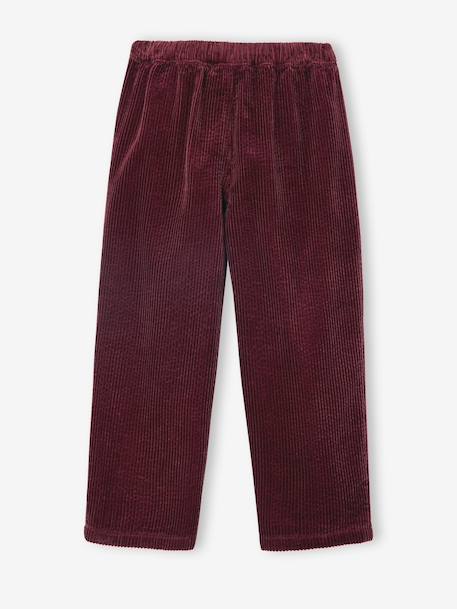 Loose-Fit Corduroy Trousers for Girls bordeaux red+chocolate+old rose 