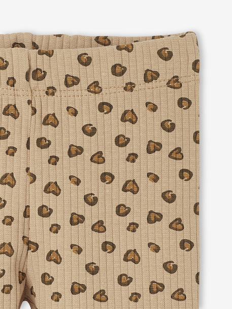 Printed Ribbed Knit Leggings for Babies sage green+taupe 