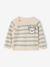 Striped Knitted Jumper with Fancy Pocket, for Newborns marl beige 