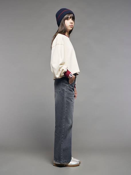 Wide-Leg Carpenter Trousers for Girls, JONEN deep blue+denim grey+medium blue 