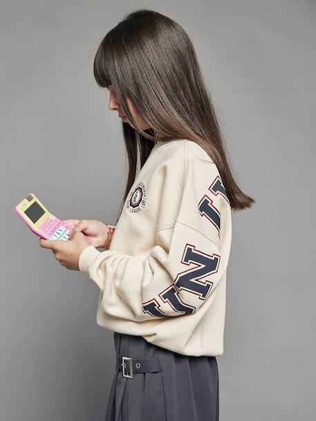 University Sweatshirt with Letters on the Back ecru 