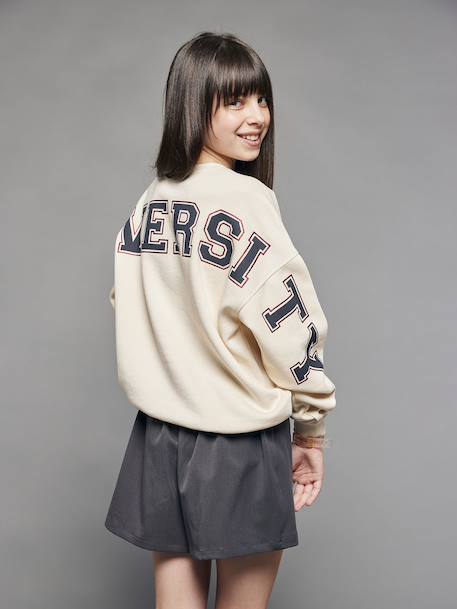 University Sweatshirt with Letters on the Back ecru 