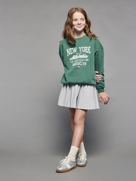 Sweatshirt with New York design for girls JONEN English green 