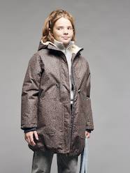 Leopard Print Parka with Sherpa Lining for Girls, JONEN