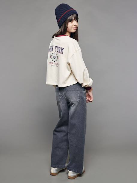Wide-Leg Carpenter Trousers for Girls, JONEN deep blue+denim grey+medium blue 