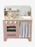 Wooden kitchen with FSC100® wooden accessories ecru+rose+sage green 