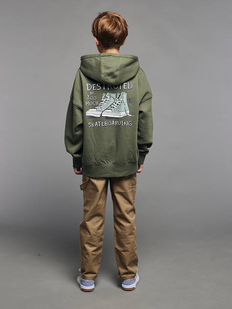 Hooded Sweatshirt for Boys, Jonen khaki 