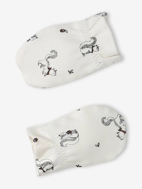 Beanie, mittens, scarf and slippers set for babies beige 