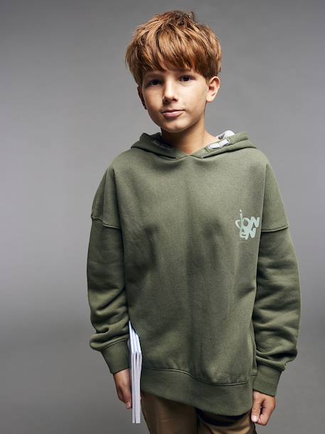 Hooded Sweatshirt for Boys, Jonen khaki 