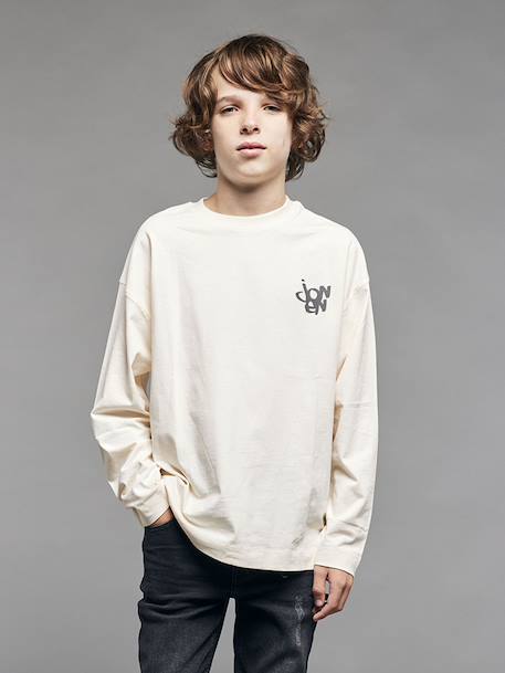 Pack of 2 Faded-Effect T-Shirts for Boys, JONEN ecru 