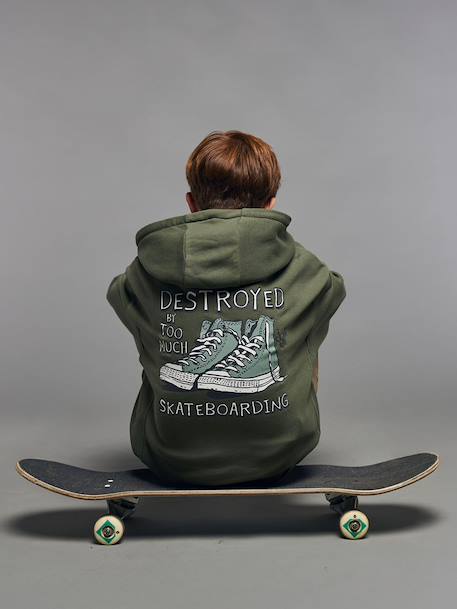 Hooded Sweatshirt for Boys, Jonen khaki 