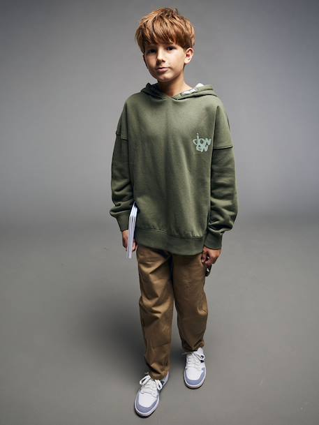 Hooded Sweatshirt for Boys, Jonen khaki 