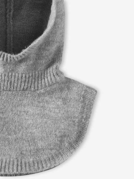 Jersey Knit Hood with Bib for Baby Girls marl beige+marl grey 