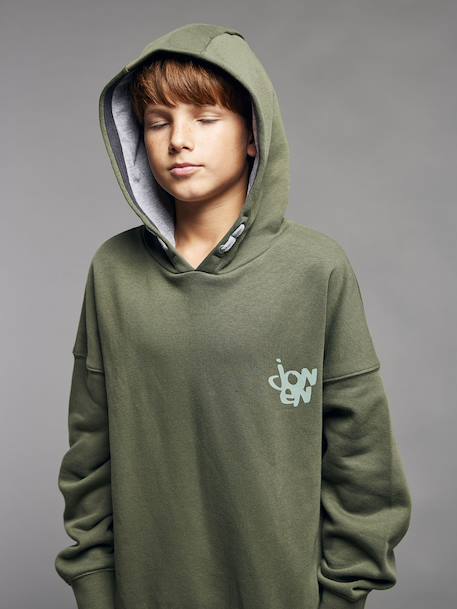 Hooded Sweatshirt for Boys, Jonen khaki 