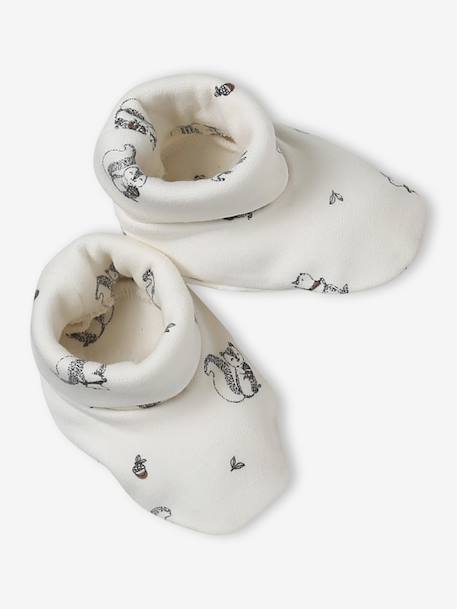 Beanie, mittens, scarf and slippers set for babies beige 