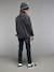 Reversible Flannel & Velour Shirt for Boys, JONEN anthracite 