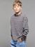 Striped T-Shirt for Boys, JONEN anthracite+green 
