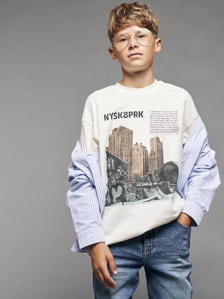 Oversized Photo-print T-Shirt, JONEN ecru 
