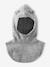 Jersey Knit Hood with Bib for Baby Girls marl beige+marl grey 